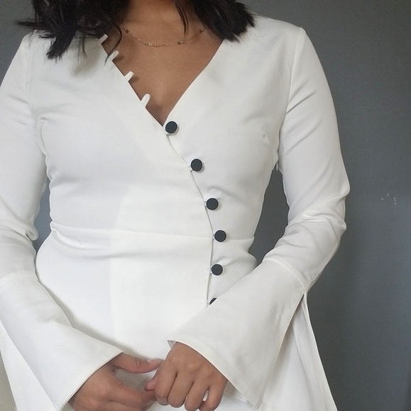 🏷CLEARANCE LUX WHITE BUTTON DRESS - Picture 6 of 7